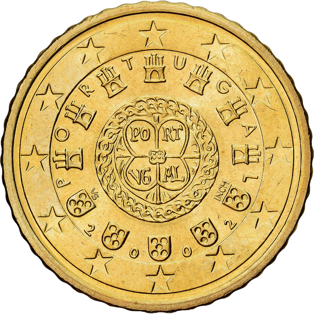 Portugal, 50 Euro Cent, 2002, Lisbon, Brass, MS(60-62), KM:745