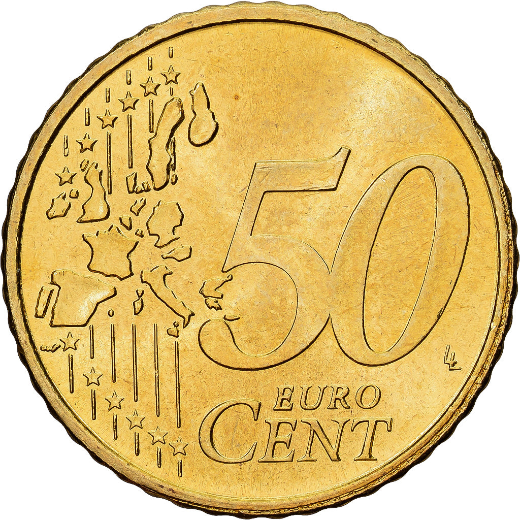 Portugal, 50 Euro Cent, 2002, Lisbon, Brass, MS(60-62), KM:745