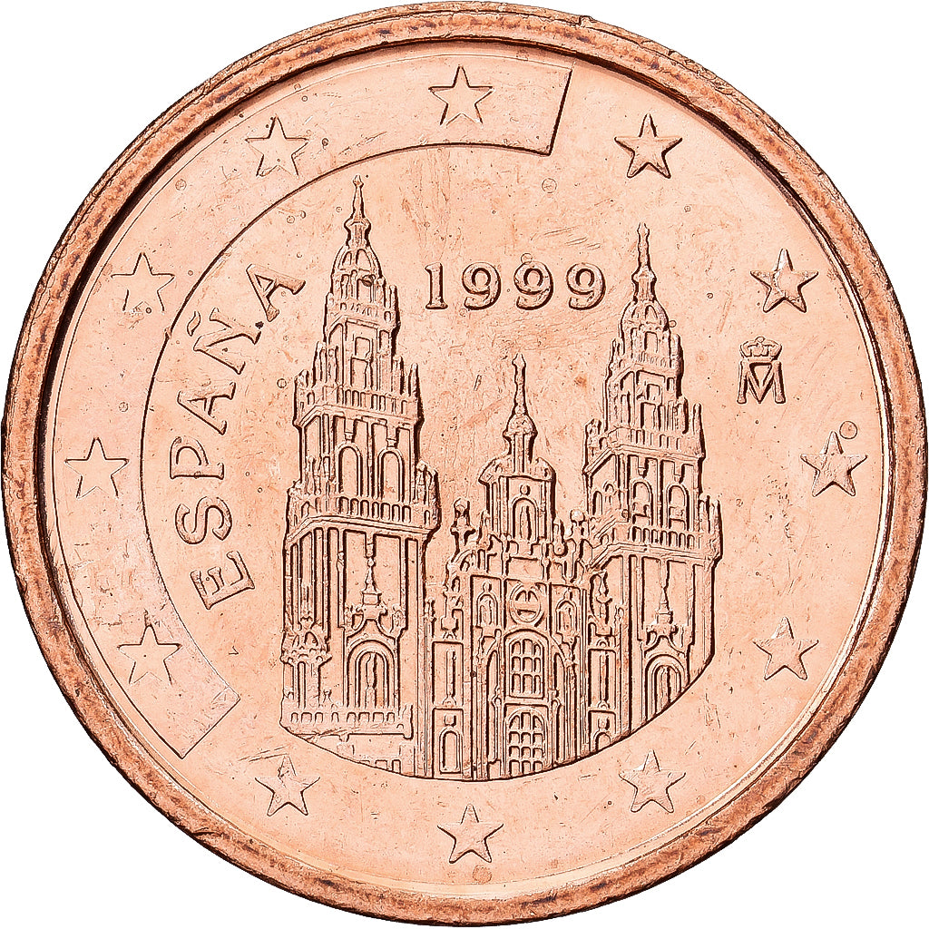Espagne, Juan Carlos I, 2 Euro Cent, 1999, Madrid, Cuivre plaqué acier, SUP+