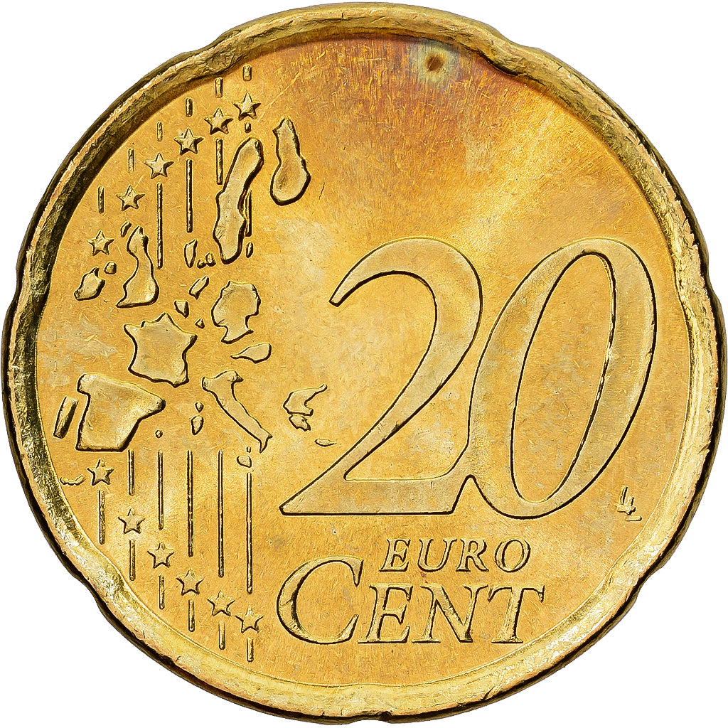 Spain, Juan Carlos I, 20 Euro Cent, 1999, Madrid, Brass, MS(60-62), KM:1044