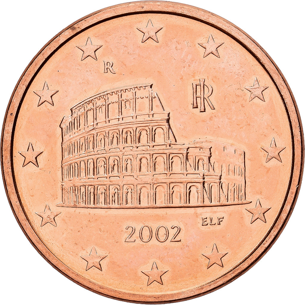 Italy, 5 Euro Cent, 2002, Rome, Copper Plated Steel, MS(60-62), KM:212