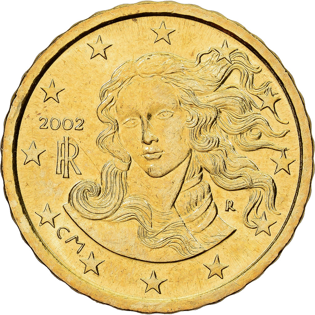 Italien, 10 Euro Cent, 2002, Rome, Messing, VZ+, KM:213