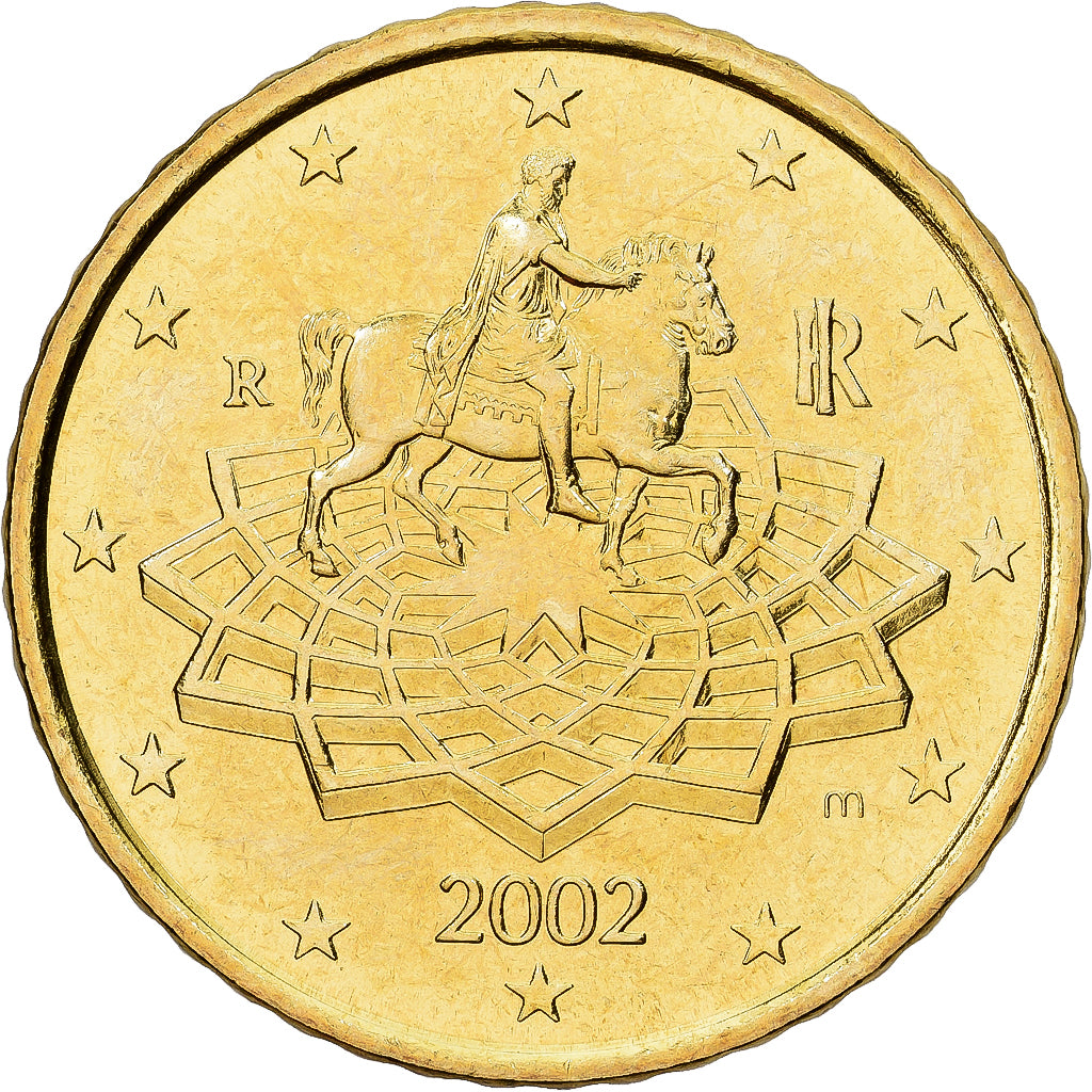 Italy, 50 Euro Cent, 2002, Rome, Brass, MS(60-62), KM:215