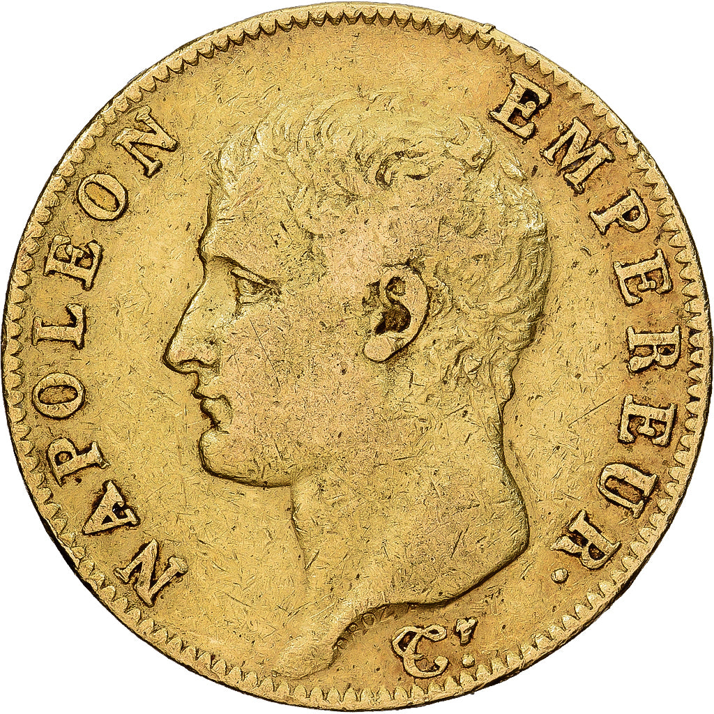 France, Napoleon I, 20 Francs, An 13 (1805), Paris, Gold, VF(30-35)