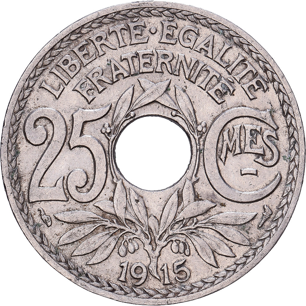 France, 25 Centimes, Lindauer, 1915, Paris, Nickel, EF(40-45), Gadoury:379