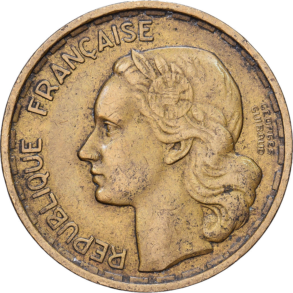 França, 20 Francs, Guiraud, 1950, Beaumont - Le Roger, 3 faucilles