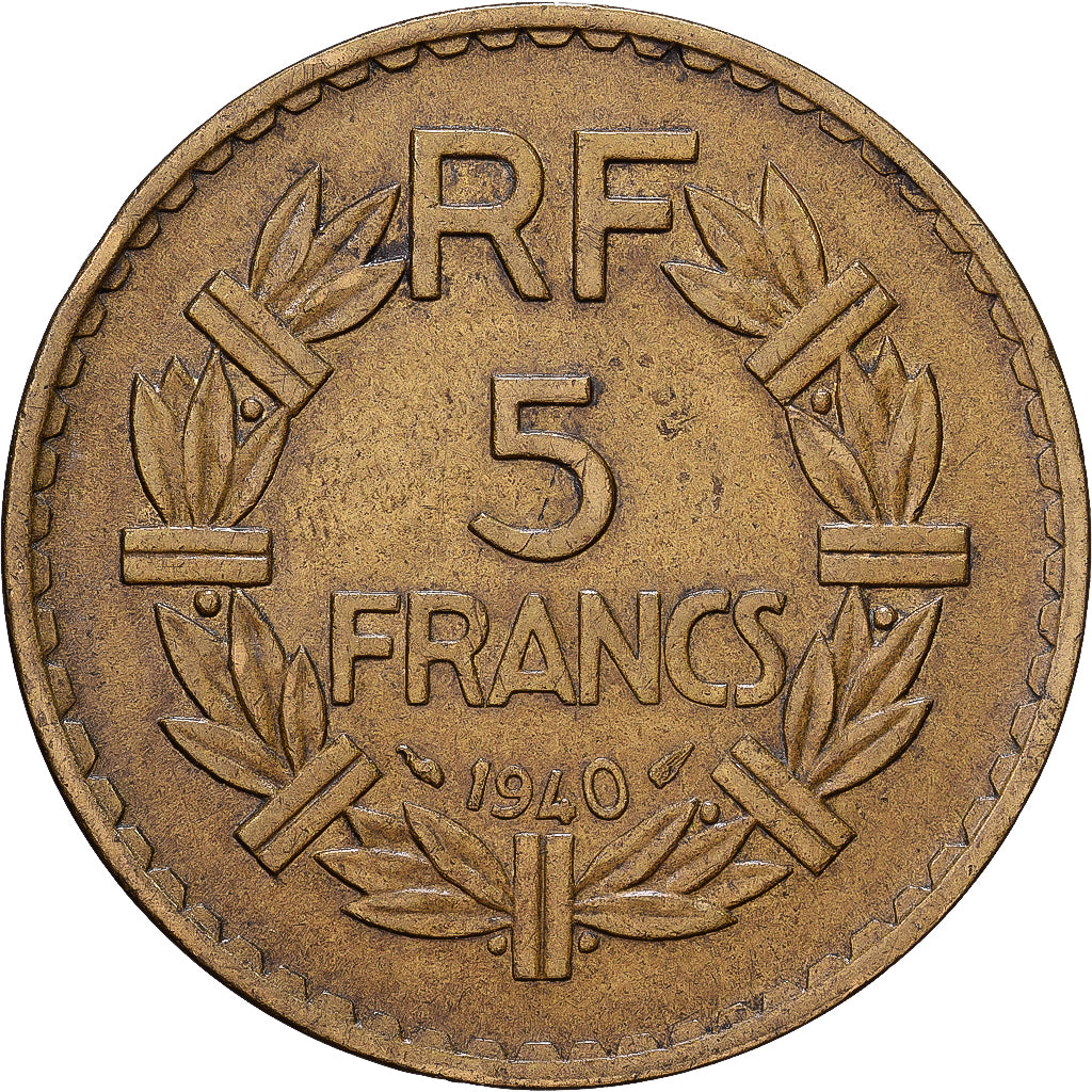 France, 5 Francs, Lavrillier, 1940, Paris, Bronze-Aluminium, TTB+, KM:888a.1