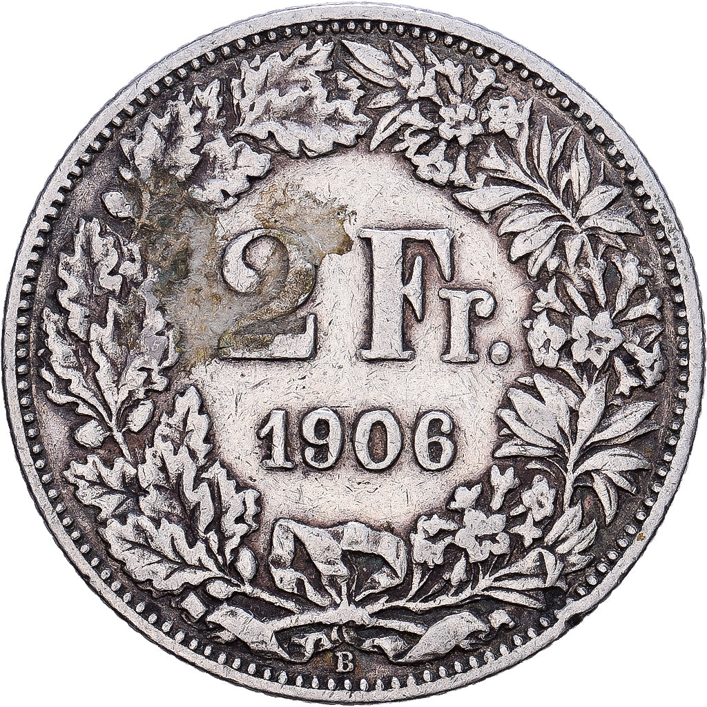 Schweiz, 2 Francs, 1906, Bern, Silber, S+, KM:21