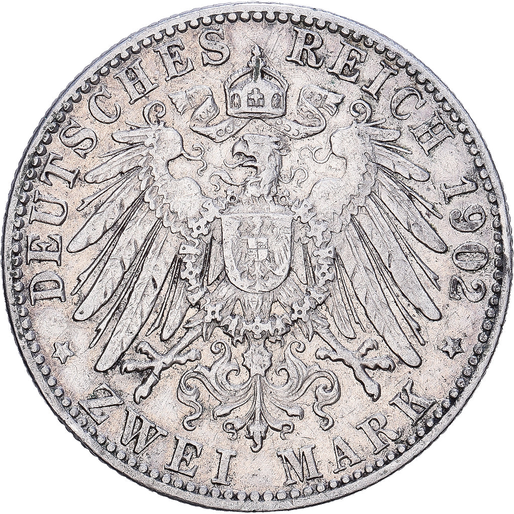 Stati tedeschi, BAVARIA, Otto, 2 Mark, 1902, Munich, Argento, BB, KM:913