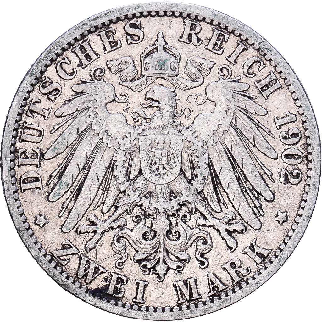 Stati tedeschi, PRUSSIA, Wilhelm II, 2 Mark, 1902, Berlin, Argento, BB, KM:522
