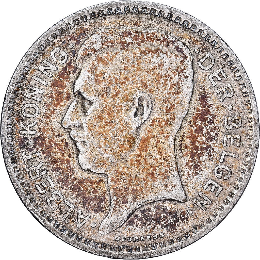 Belgio, Albert I, 20 Francs, 20 Frank, 1933, Brussels, Tranche A, Argento, BB