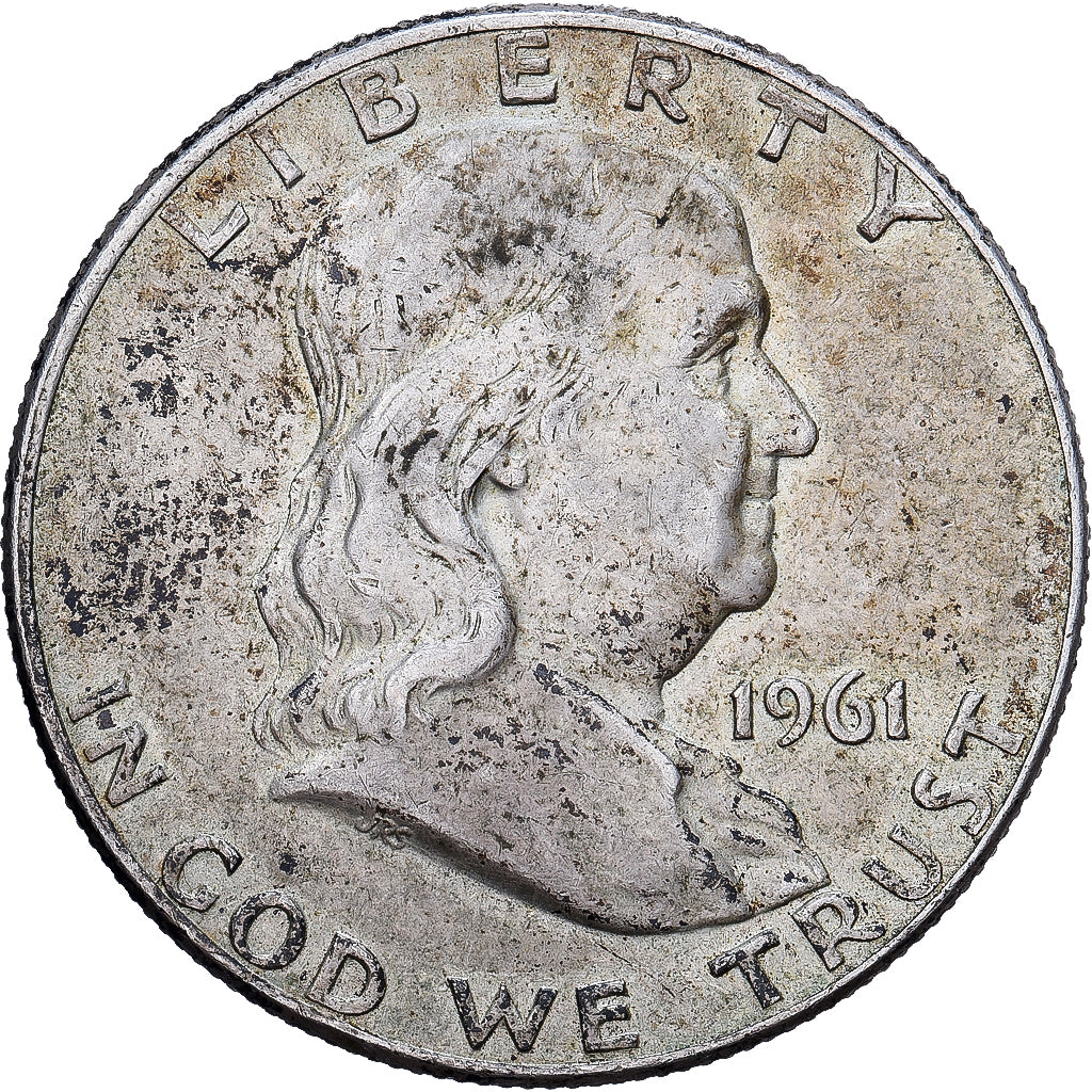 Stati Uniti, Half Dollar, Franklin, 1961, U.S. Mint, Argento, BB, KM:199
