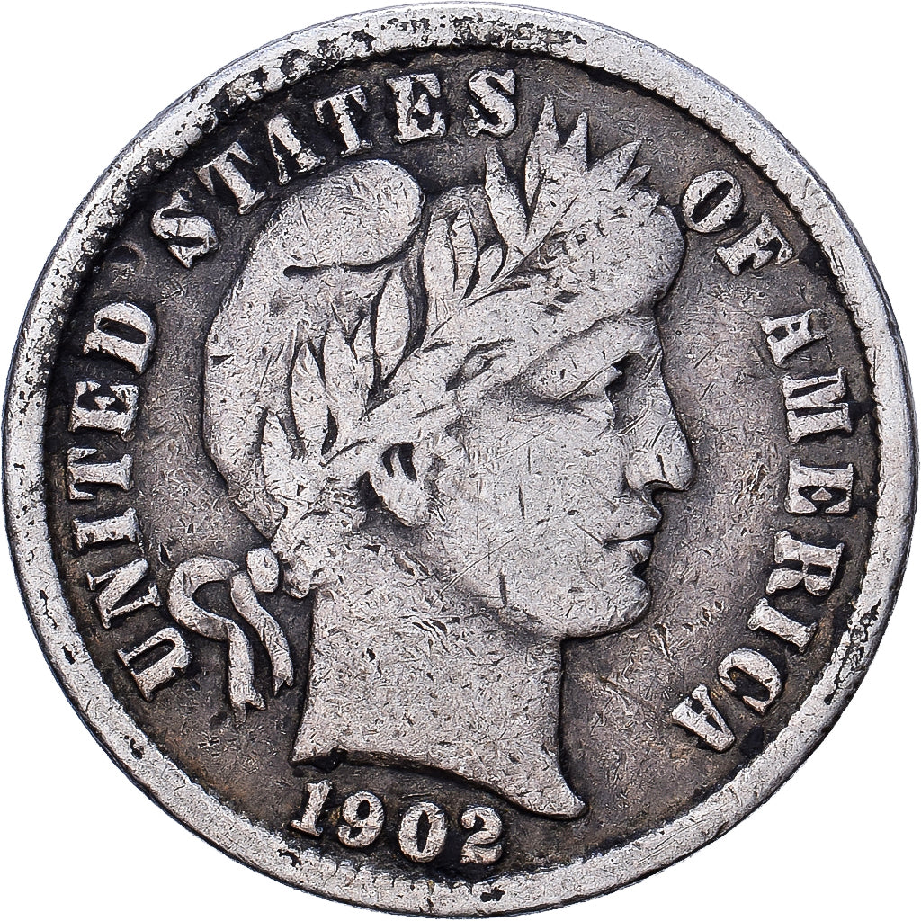 Vereinigte Staaten, Dime, Barber, 1902, U.S. Mint, Silber, S, KM:113