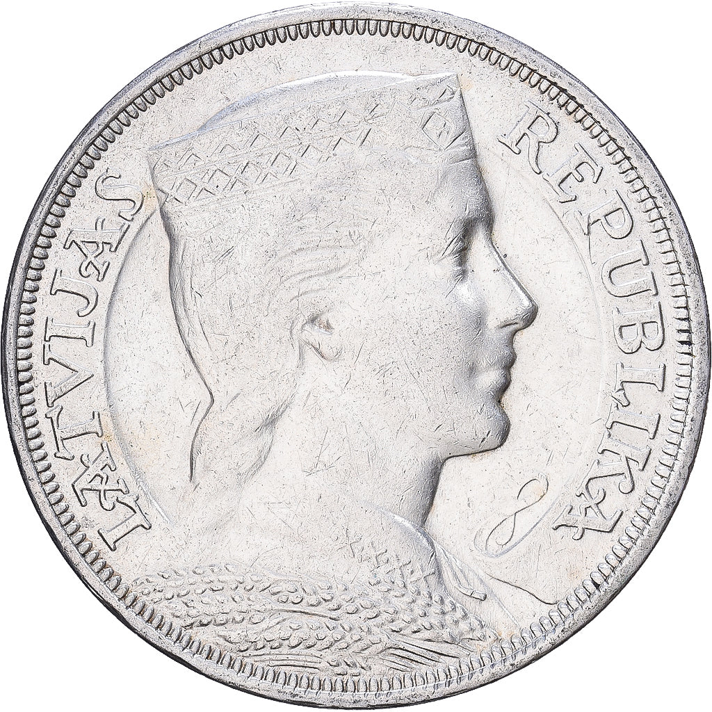 Letland, 5 Lati, 1931, Zilver, PR, KM:9