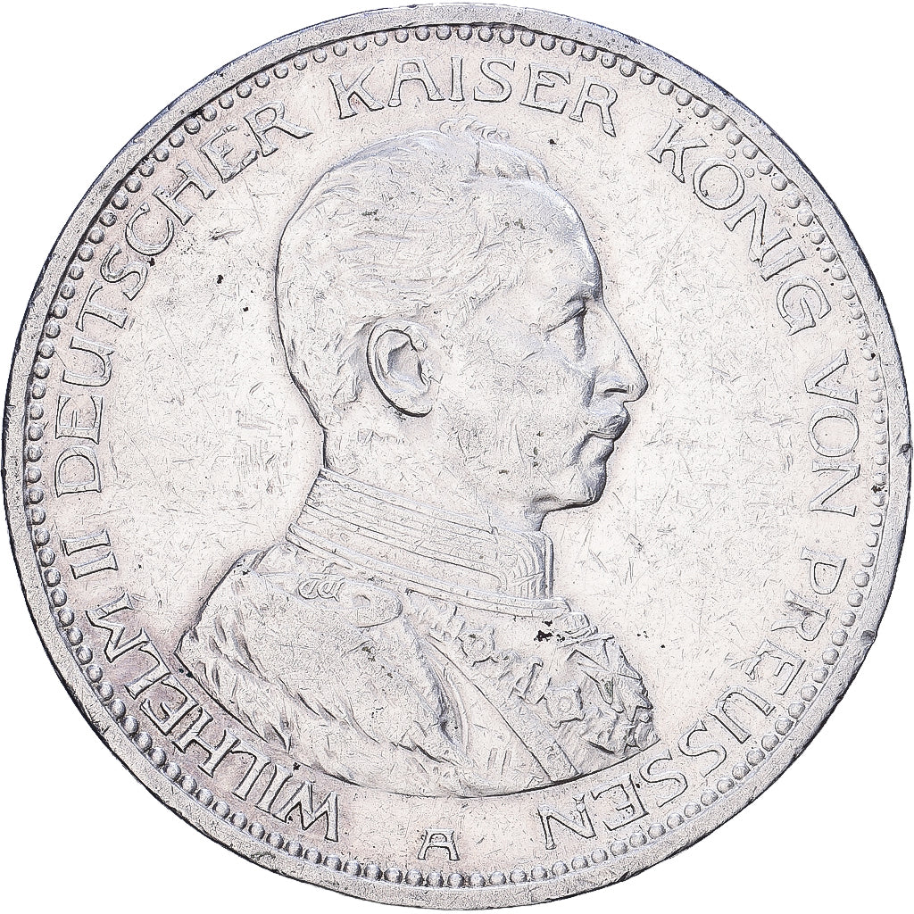 German States, PRUSSIA, Wilhelm II, 5 Mark, 1913, Berlin, Silver, AU(50-53)