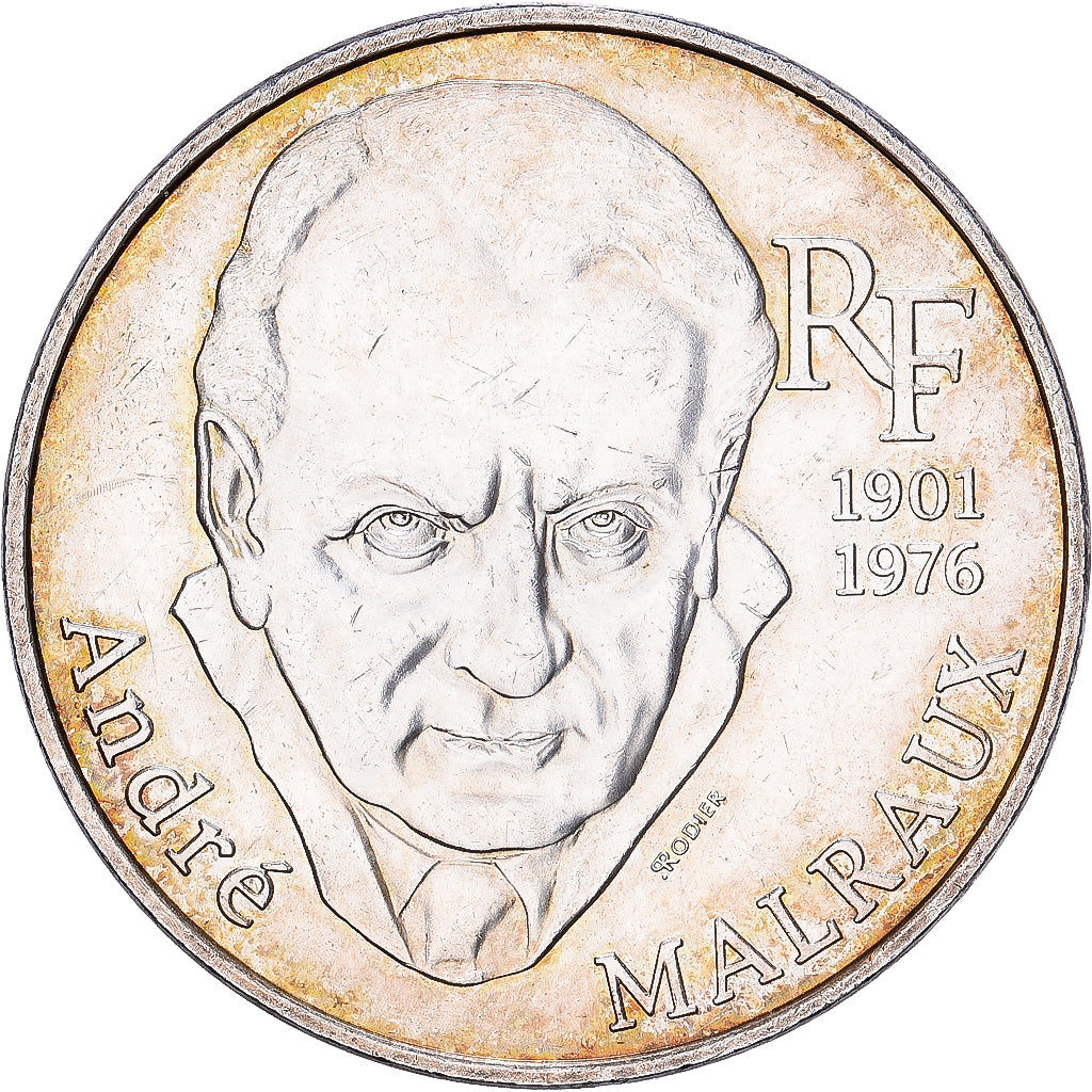Francja, 100 Francs, André Malraux, 1997, Paris, Srebro, AU(55-58)
