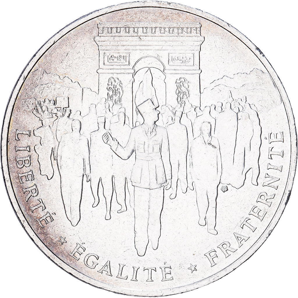 Francja, 100 Francs, Libération de Paris, 1994, Paris, Srebro, AU(55-58)
