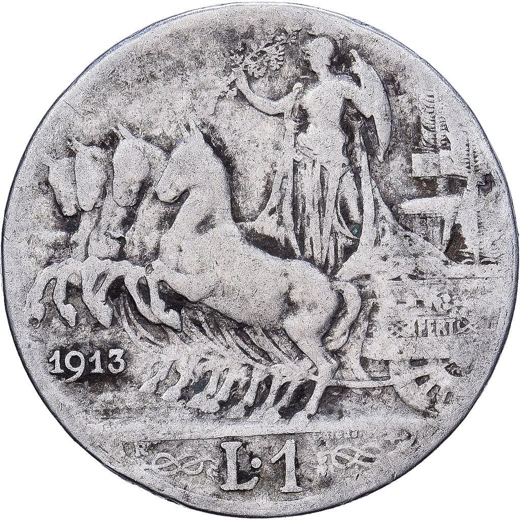 Italy, Vittorio Emanuele III, Lira, 1913, Rome, Silver, VF(30-35), KM:45