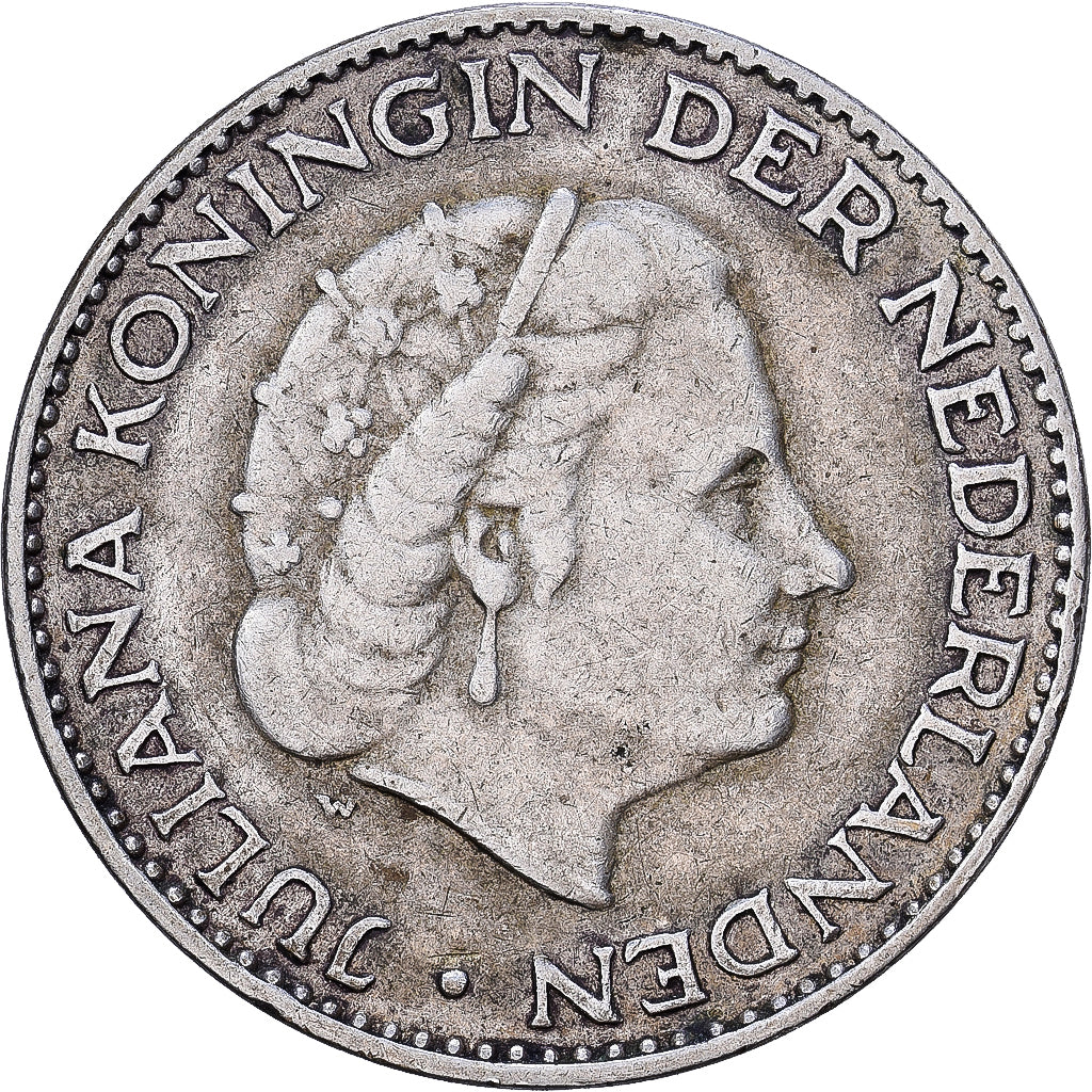 Netherlands, Juliana, Gulden, 1956, Silver, AU(50-53), KM:184