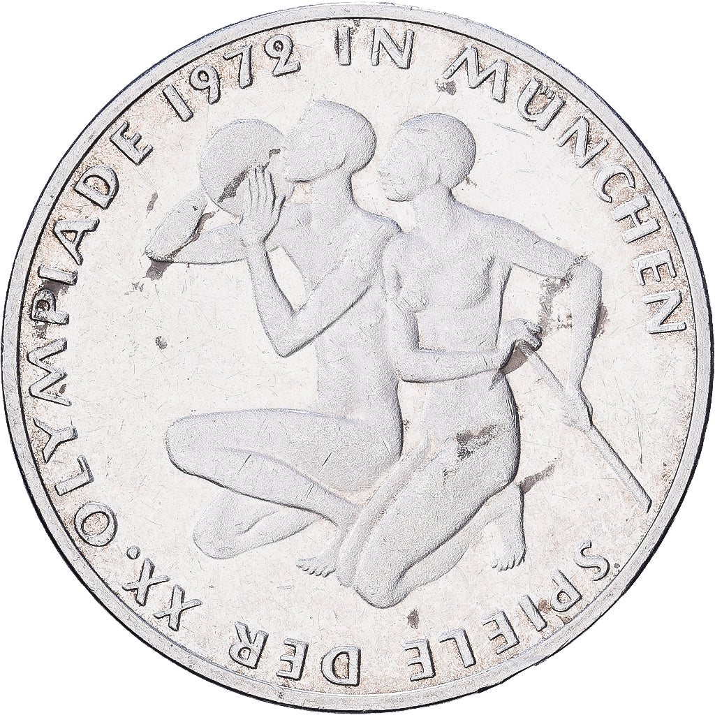 Federal Republic of Germany, 10 Mark, 1972, Stuttgart, Silver, AU(55-58), KM:132
