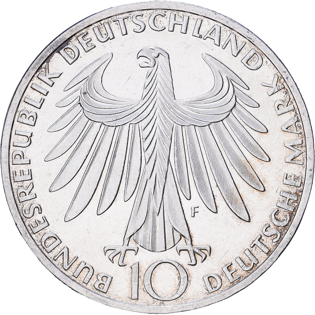 Federal Republic of Germany, 10 Mark, 1972, Stuttgart, Silver, AU(55-58), KM:132