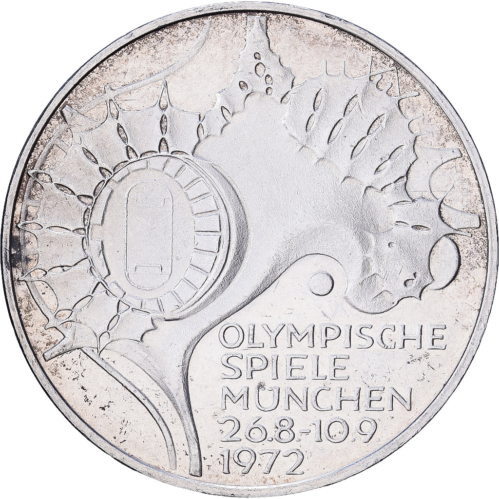 Federal Republic of Germany, 10 Mark, 1972, Stuttgart, Silver, AU(55-58), KM:133