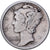 Estados Unidos da América, Dime, Mercury, 1918, U.S. Mint, Prata, VF(30-35)