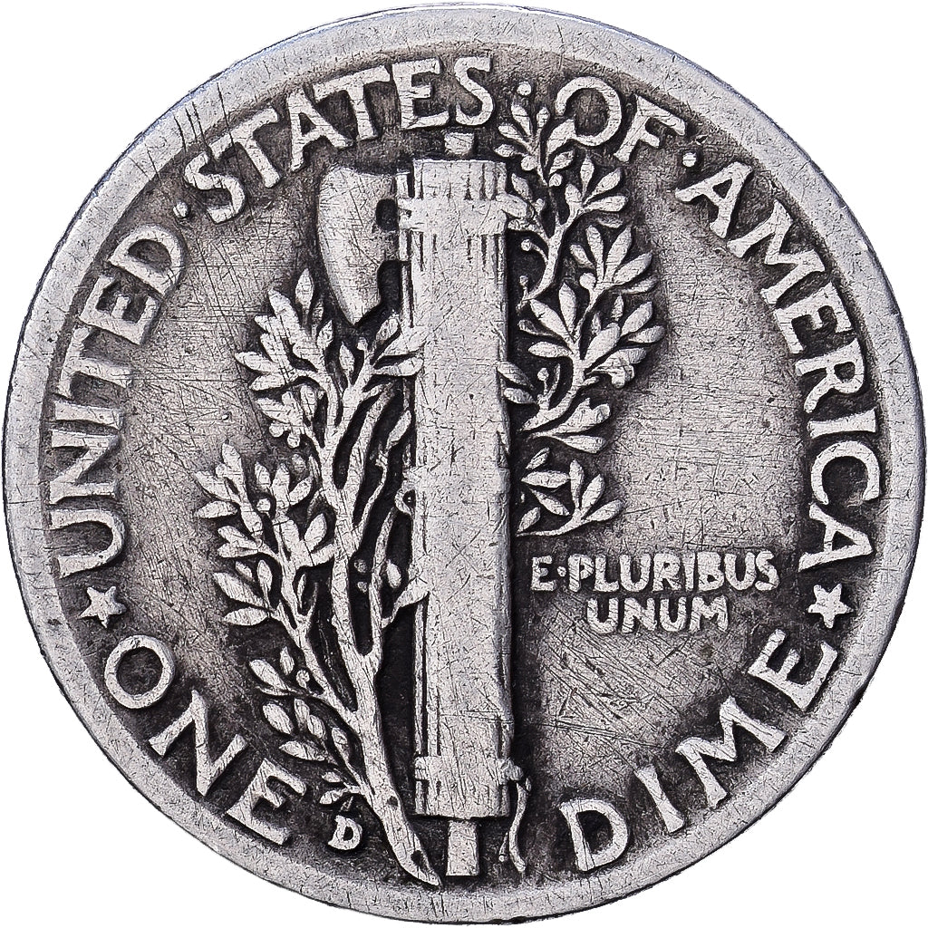 United States, Dime, Mercury, 1935, U.S. Mint, Silver, VF(30-35), KM:140