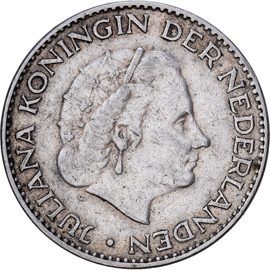 Netherlands, Juliana, Gulden, 1957, Silver, EF(40-45), KM:184