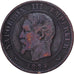 France, Napoleon III, 2 Centimes, 1854, Lille, Bronze, VF(30-35), Gadoury:103