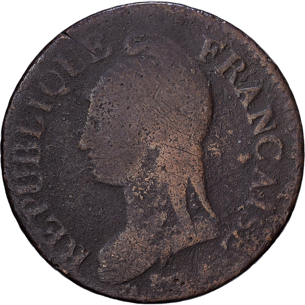 France, 5 Centimes, Dupré, AN 5, Strasbourg, Bronze, VF(20-25), Gadoury:126