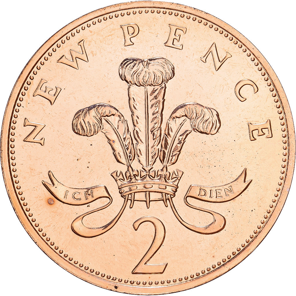 Grã-Bretanha, Elizabeth II, 2 New Pence, 1972, BU, Bronze, MS(65-70), KM:916