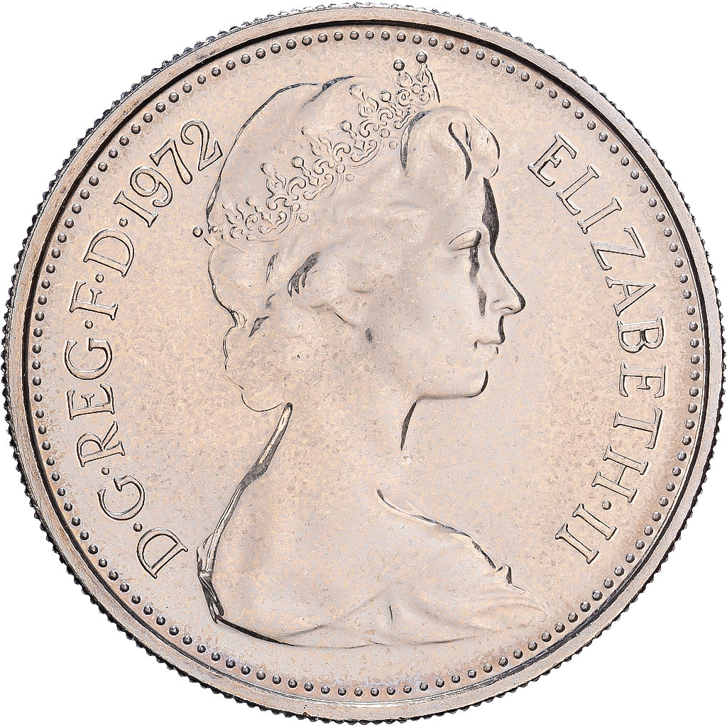 Grande-Bretagne, Élisabeth II, 5 New Pence, 1972, BU, Cupro-nickel, FDC, KM:911