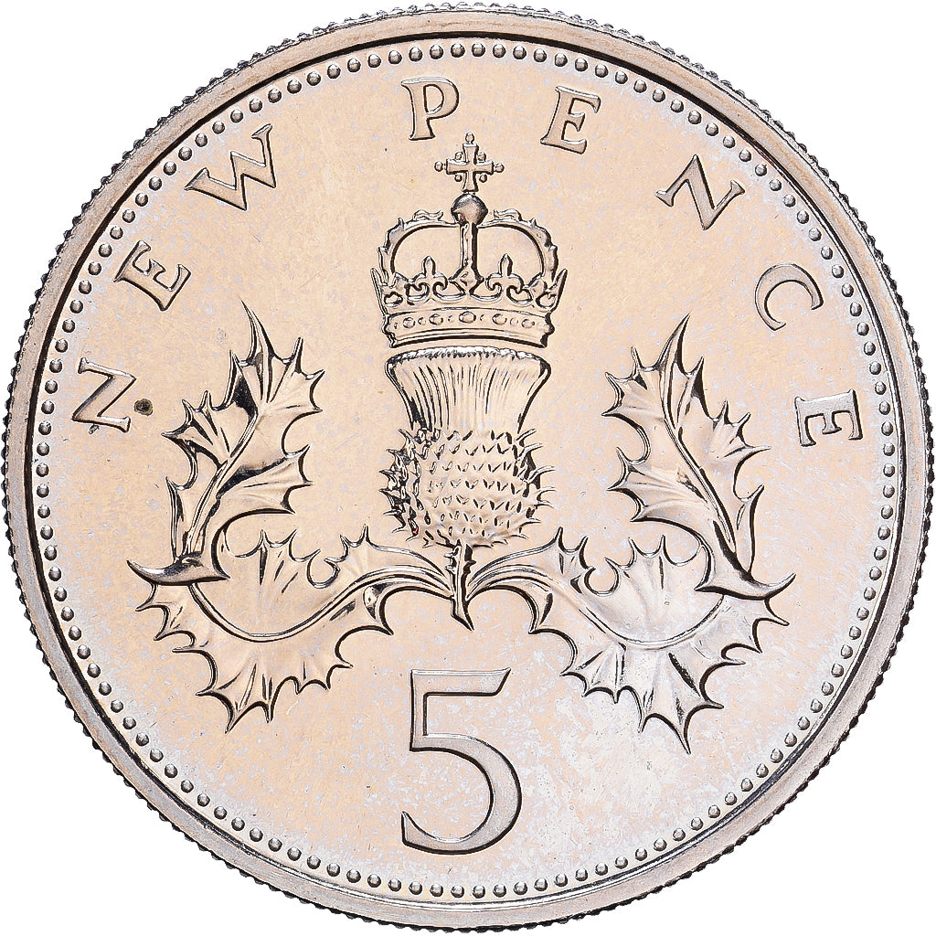 Grande-Bretagne, Élisabeth II, 5 New Pence, 1972, BU, Cupro-nickel, FDC, KM:911