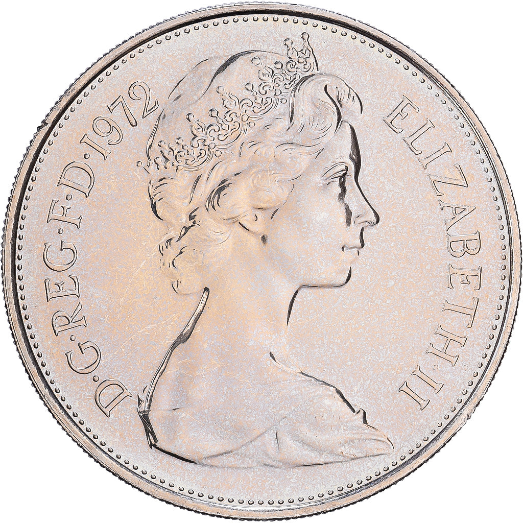 Grã-Bretanha, Elizabeth II, 10 New Pence, 1972, BU, Cobre-níquel, MS(65-70)