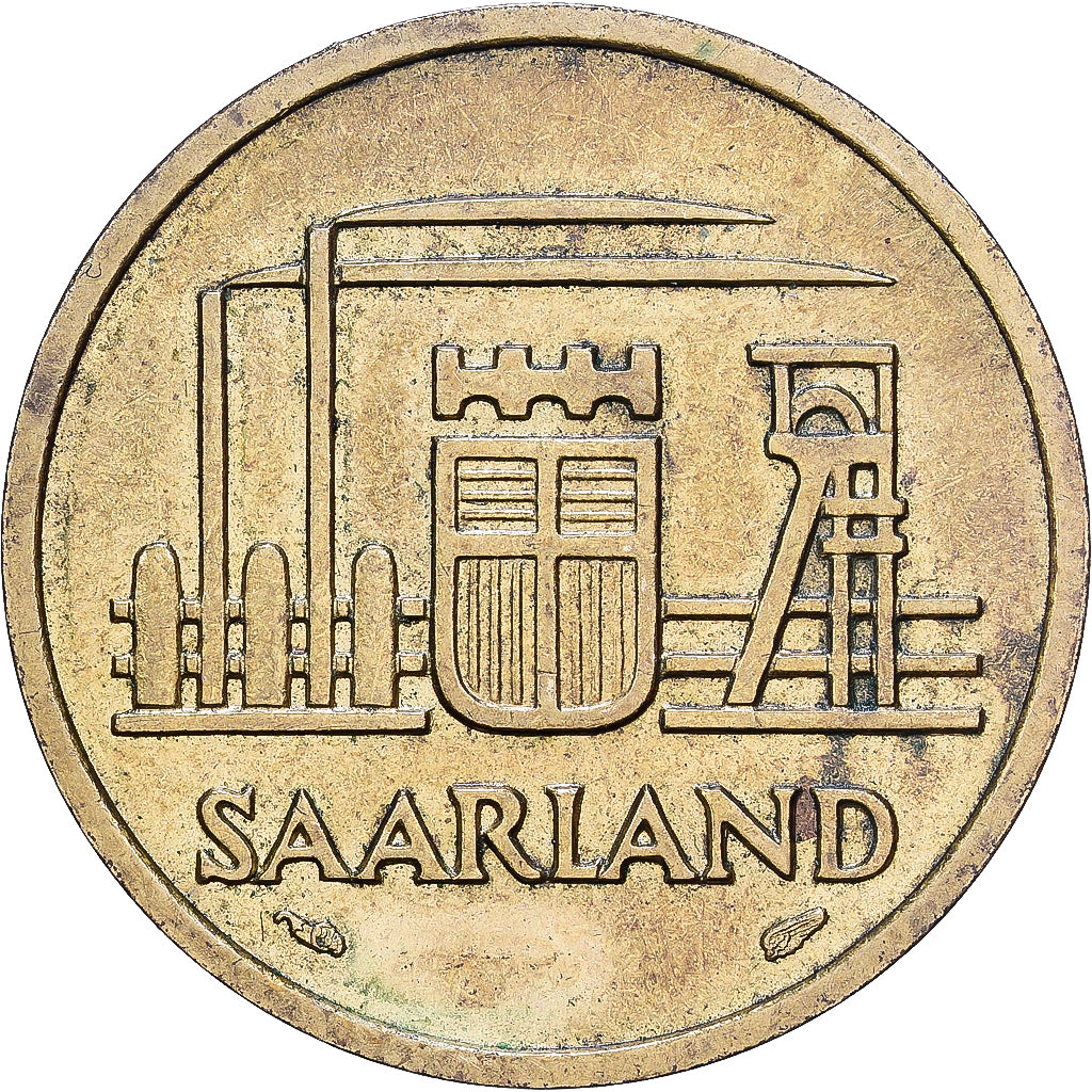 Sarre, 20 Franken, 1954, Paris, Bronze-Aluminium, SUP, Gadoury:2, KM:2