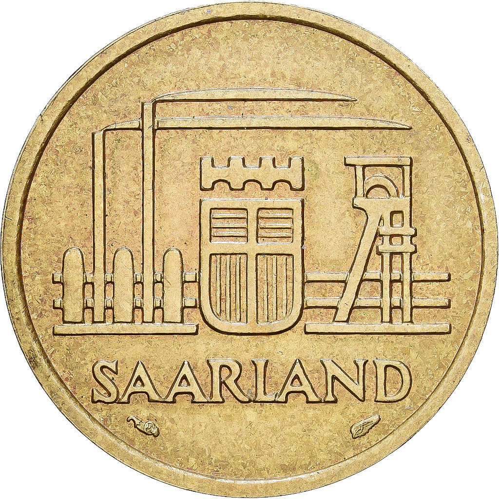 Sarre, 20 Franken, 1954, Paris, Bronze-Aluminium, TTB+, Gadoury:2, KM:2