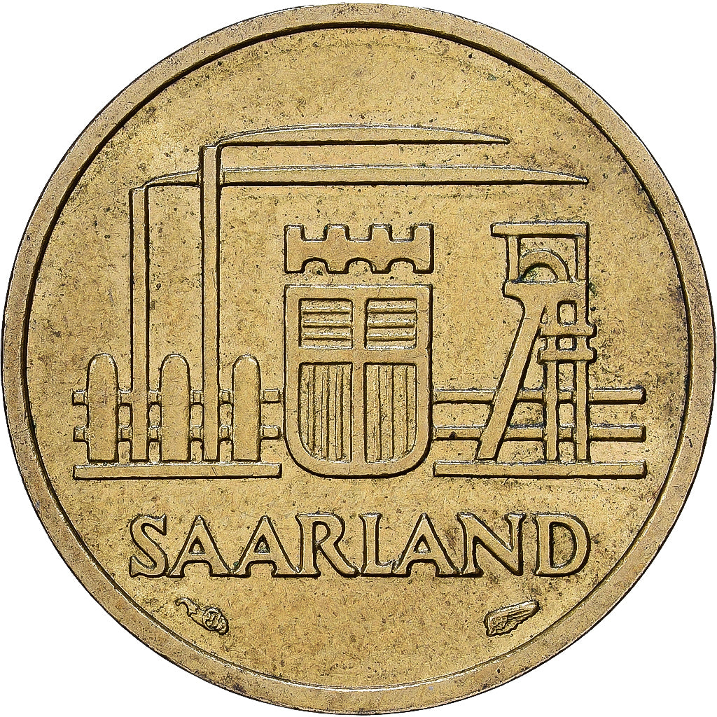 Sarre, 10 Franken, 1954, Paris, Bronze-Aluminium, TTB+, Gadoury:1, KM:1