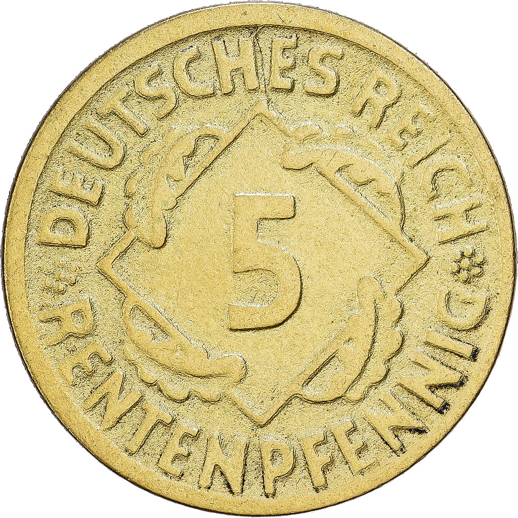 Deutschland, Weimarer Republik, 5 Rentenpfennig, 1923, Munich, Aluminum-Bronze