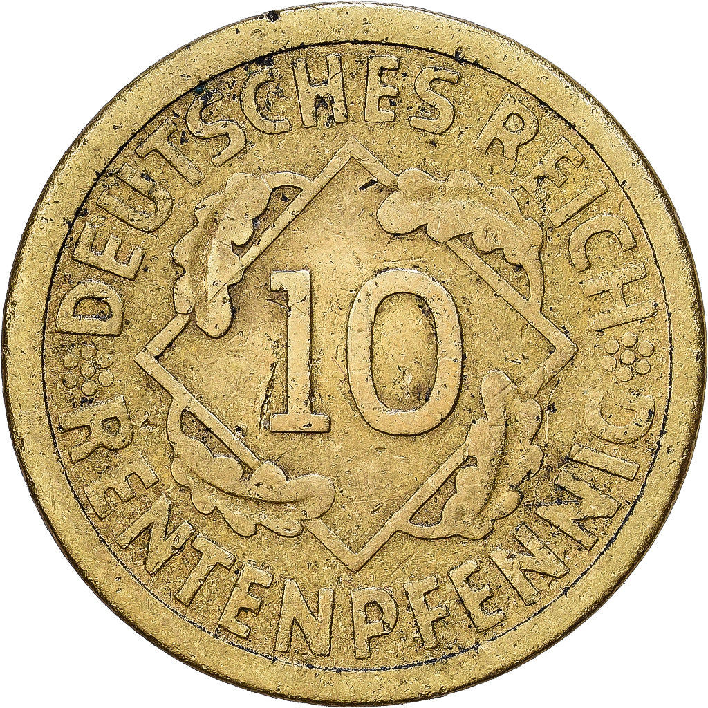 Deutschland, Weimarer Republik, 10 Rentenpfennig, 1924, Berlin, Aluminum-Bronze