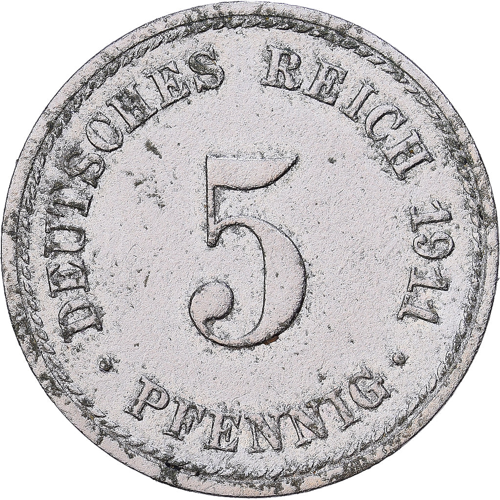 NIEMCY - IMPERIUM, Wilhelm II, 5 Pfennig, 1911, Berlin, Miedź-Nikiel