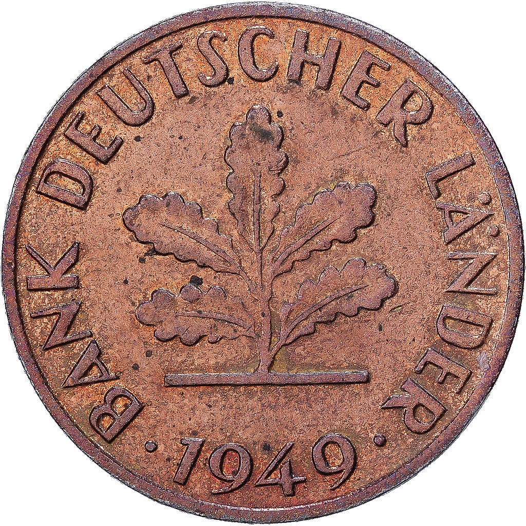 Bundesrepublik Deutschland, Pfennig, 1949, Stuttgart, Copper Plated Steel, SS