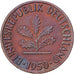 République fédérale d'Allemagne, Pfennig, 1950, Stuttgart, Cuivre plaqué