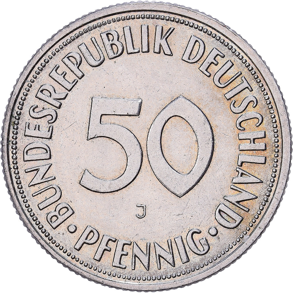 Federal Republic of Germany, 50 Pfennig, 1950, Hamburg, Copper-nickel