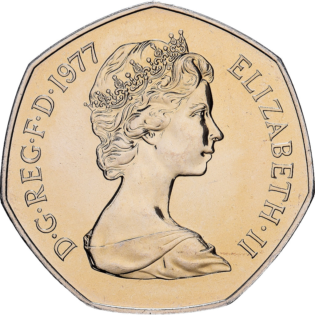 Großbritannien, Elizabeth II, 50 New Pence, 1977, BU, Kupfer-Nickel, STGL
