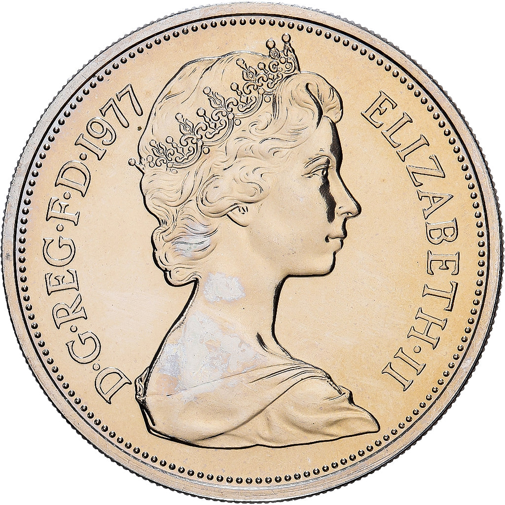 Grande-Bretagne, Élisabeth II, 10 New Pence, 1977, BU, Cupro-nickel, FDC