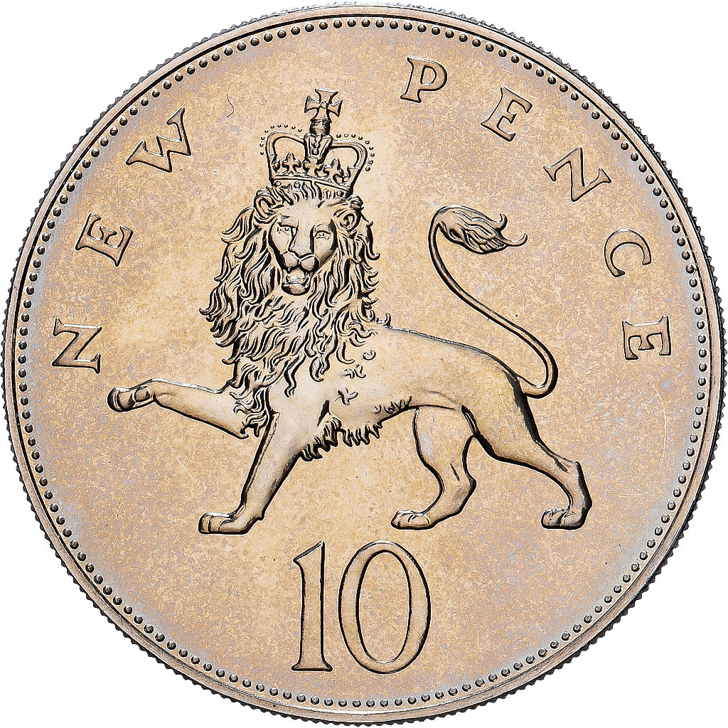 Grande-Bretagne, Élisabeth II, 10 New Pence, 1977, BU, Cupro-nickel, FDC