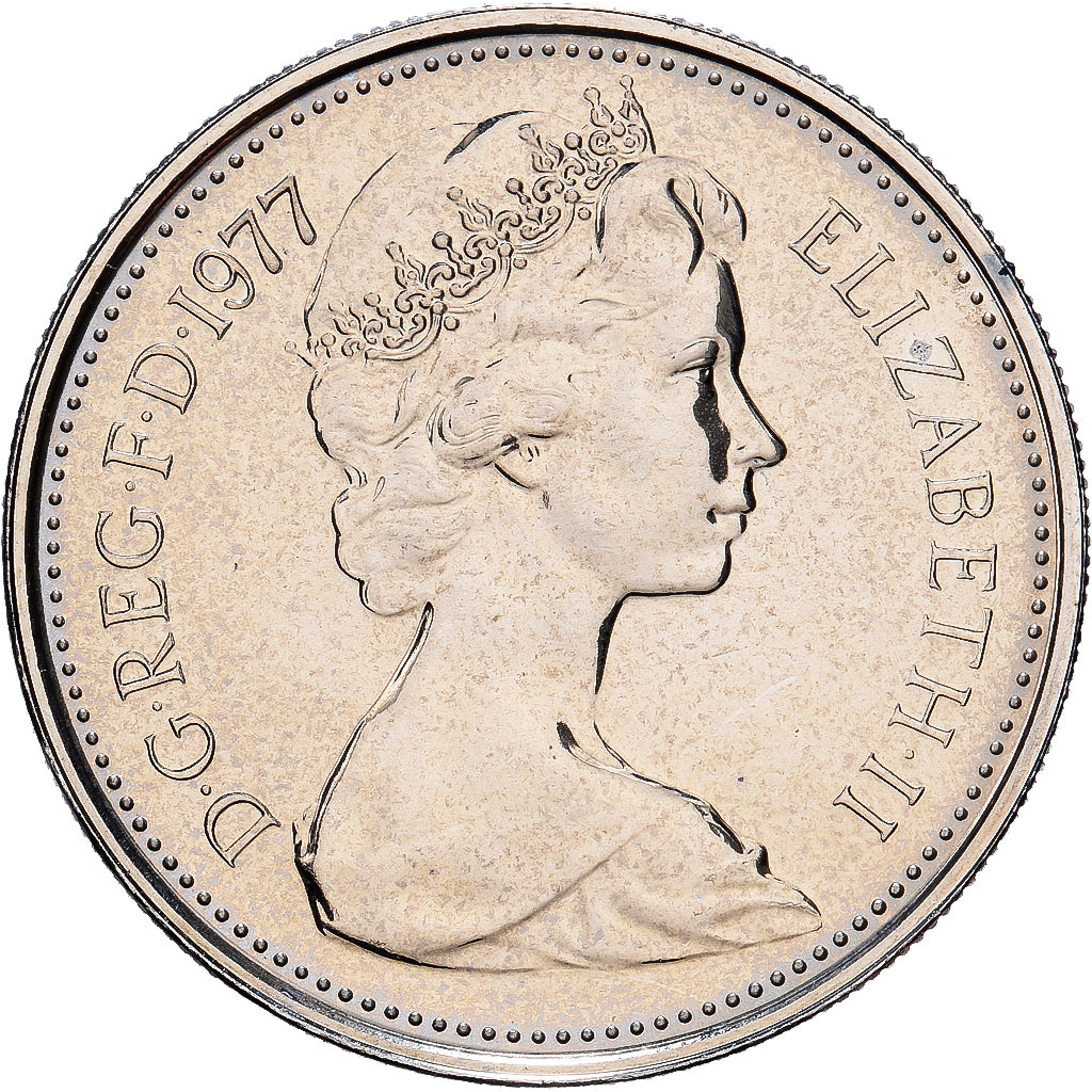 Großbritannien, Elizabeth II, 5 New Pence, 1977, BU, Kupfer-Nickel, STGL