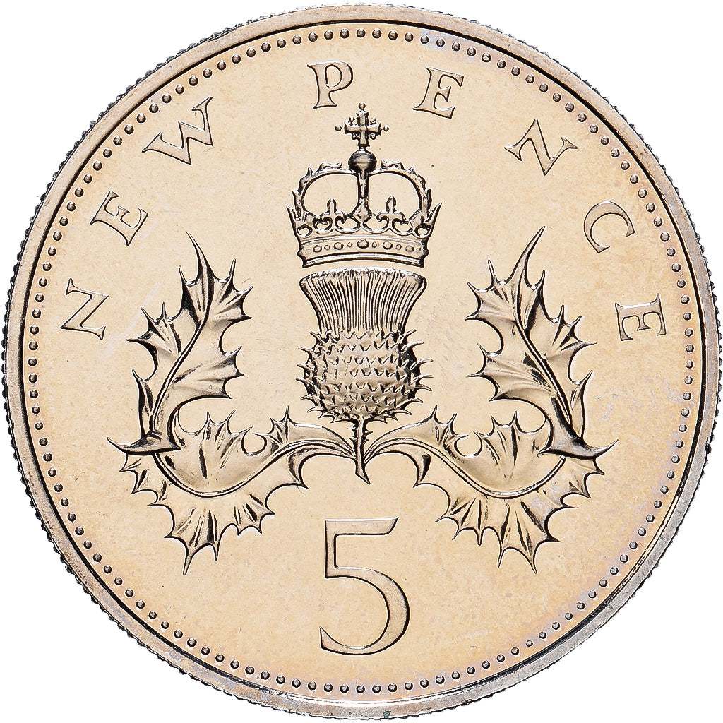 Großbritannien, Elizabeth II, 5 New Pence, 1977, BU, Kupfer-Nickel, STGL