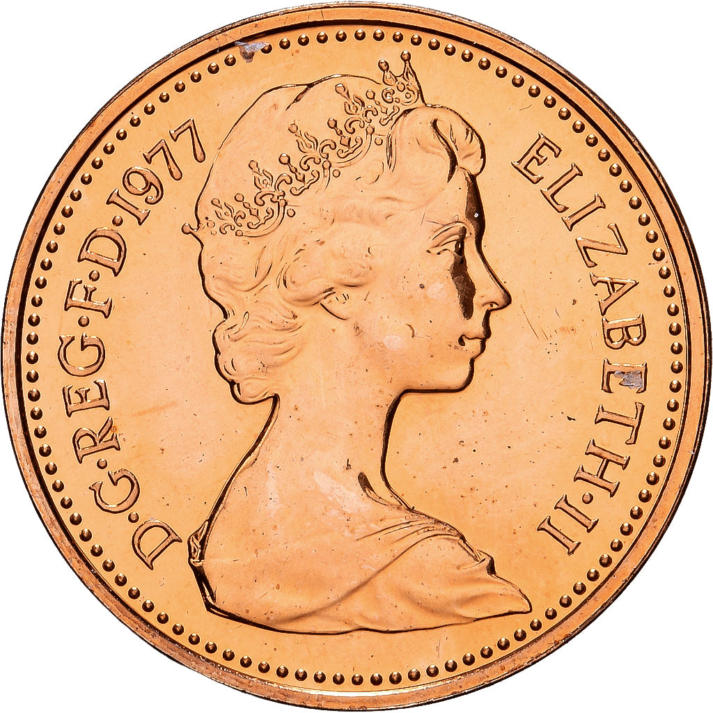 Gran Bretagna, Elizabeth II, 1/2 New Penny, 1977, BU, Bronzo, FDC, KM:914